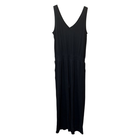 Pact Organic Jumpsuit Black Cotton V Neck Sleeveless - Size M - Picture 5 of 5